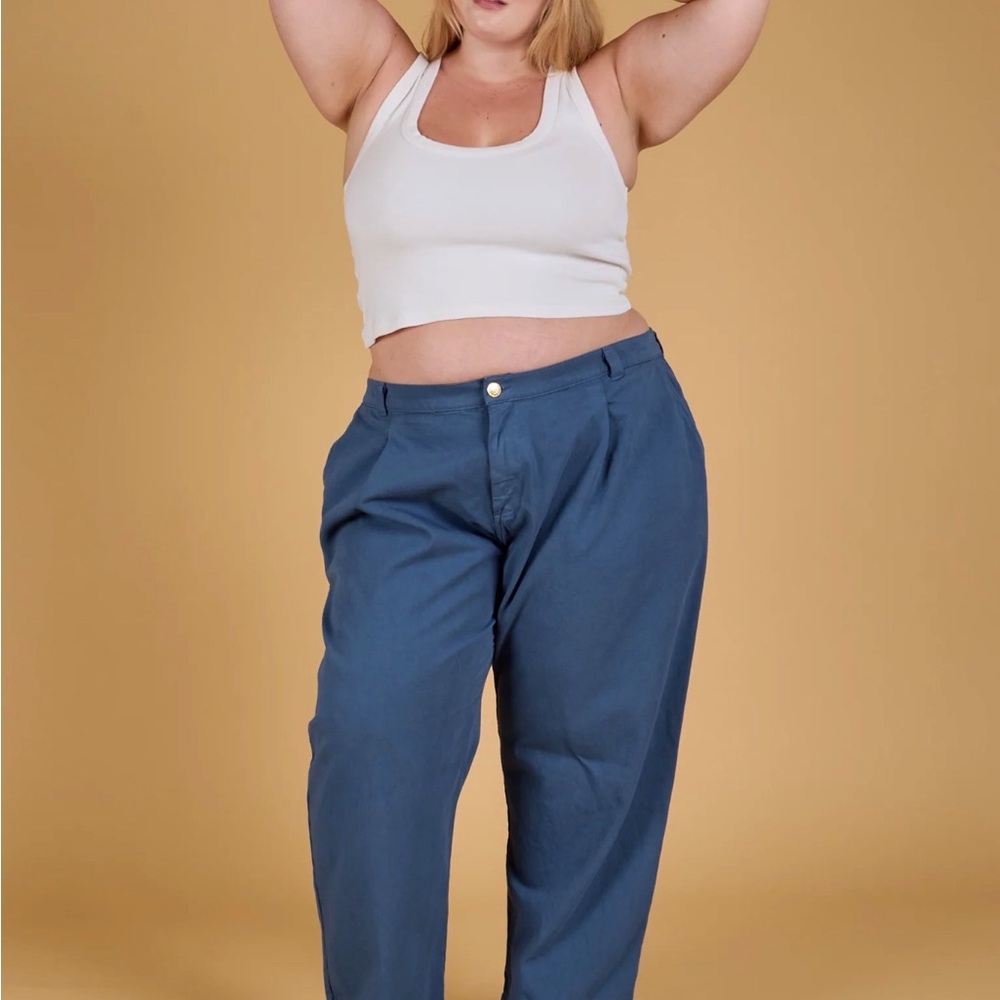 Big Bud Press Baggy Mid-Rise Trousers in French Blue in 0XL! NWOT